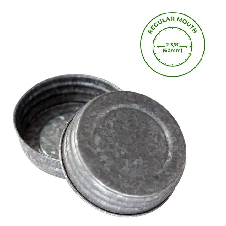 Mason Jar Lifestyle - Wholesale Jar - Galvanized Vintage Reproduction Mason Jar Lids 4 Pack