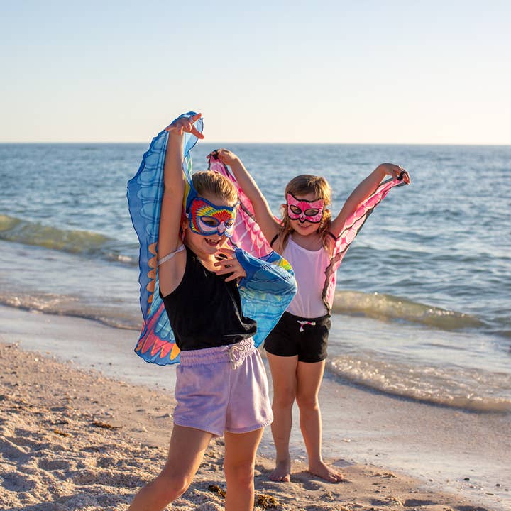 DREAMY DRESS-UPS® - Wholesale Costume - Kids - Scarlet Macaw Parrot Wings + Mask (Kids Cape Costume Set)