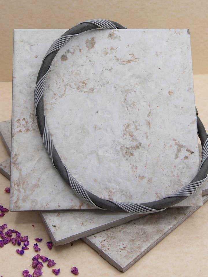 946Gry-Sil Gray Suede Necklace With Silver Wire Wrap for wholesale by Sea Lily