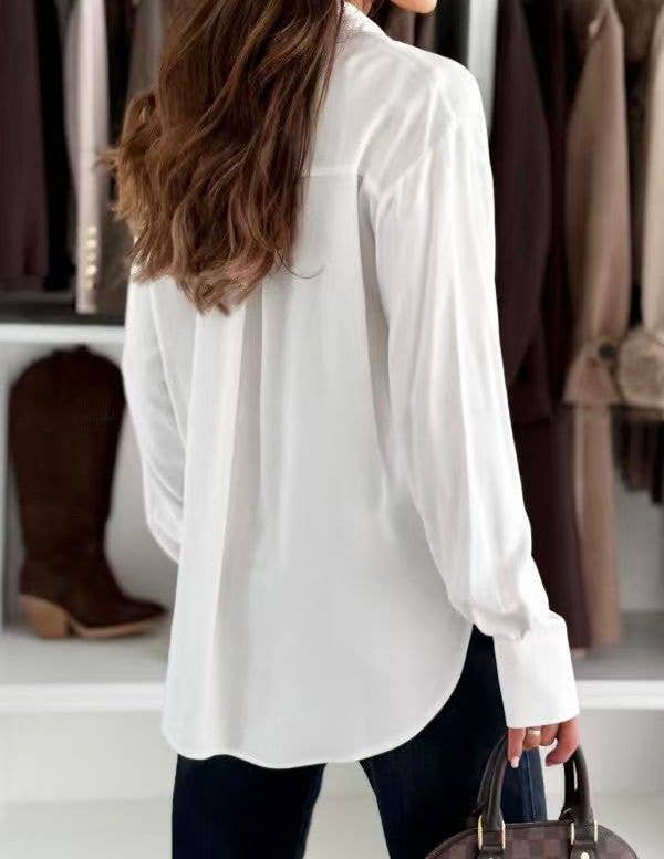 ESTEE BROWN - Wholesale Button Down Shirt - Women's - Plain cotton shirt - 87381
