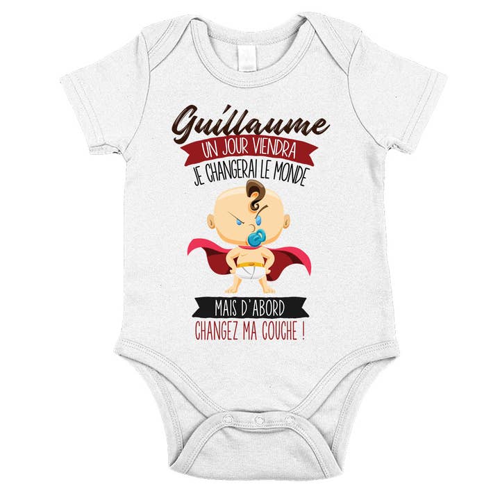 Guillaume Humour baby bodysuit for wholesale by Planetee