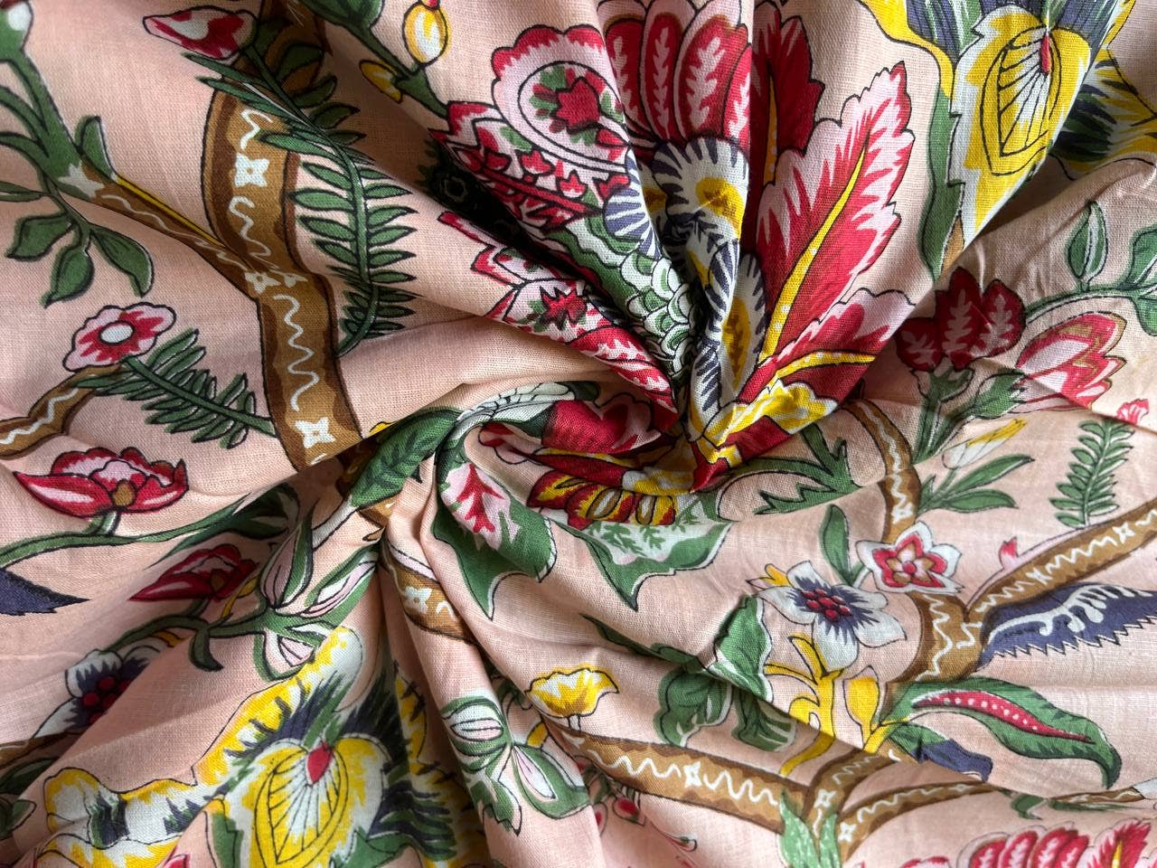 Bhawana Handicrafts – wholesale Tygfärg – Lyxig bomullstyg Blocktryckt tyg Bomull Handgjord 3