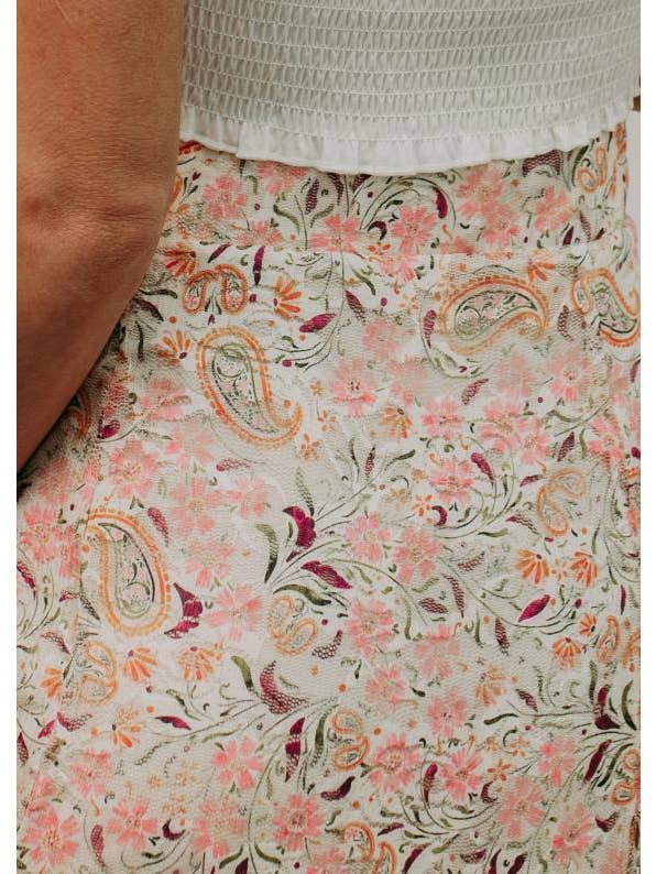 MK636 Floral Paisley Maxi Skirt for wholesale on Faire