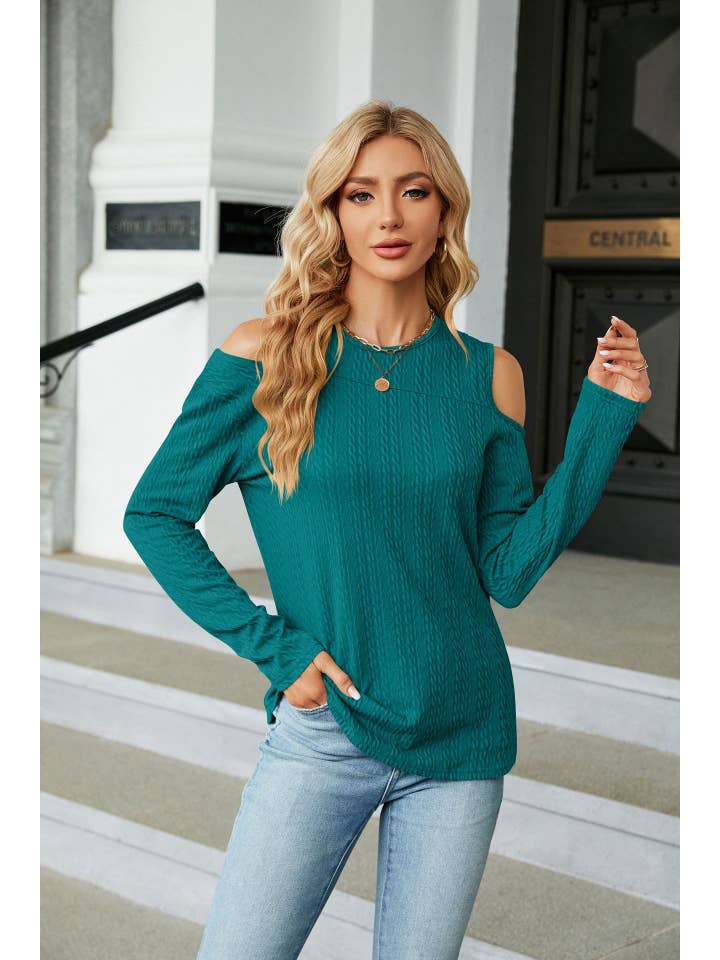 YNIQUE – wholesale Knit top – Women's – Women V-Neck Strapless Loose Long Sleeve T-Shirt10