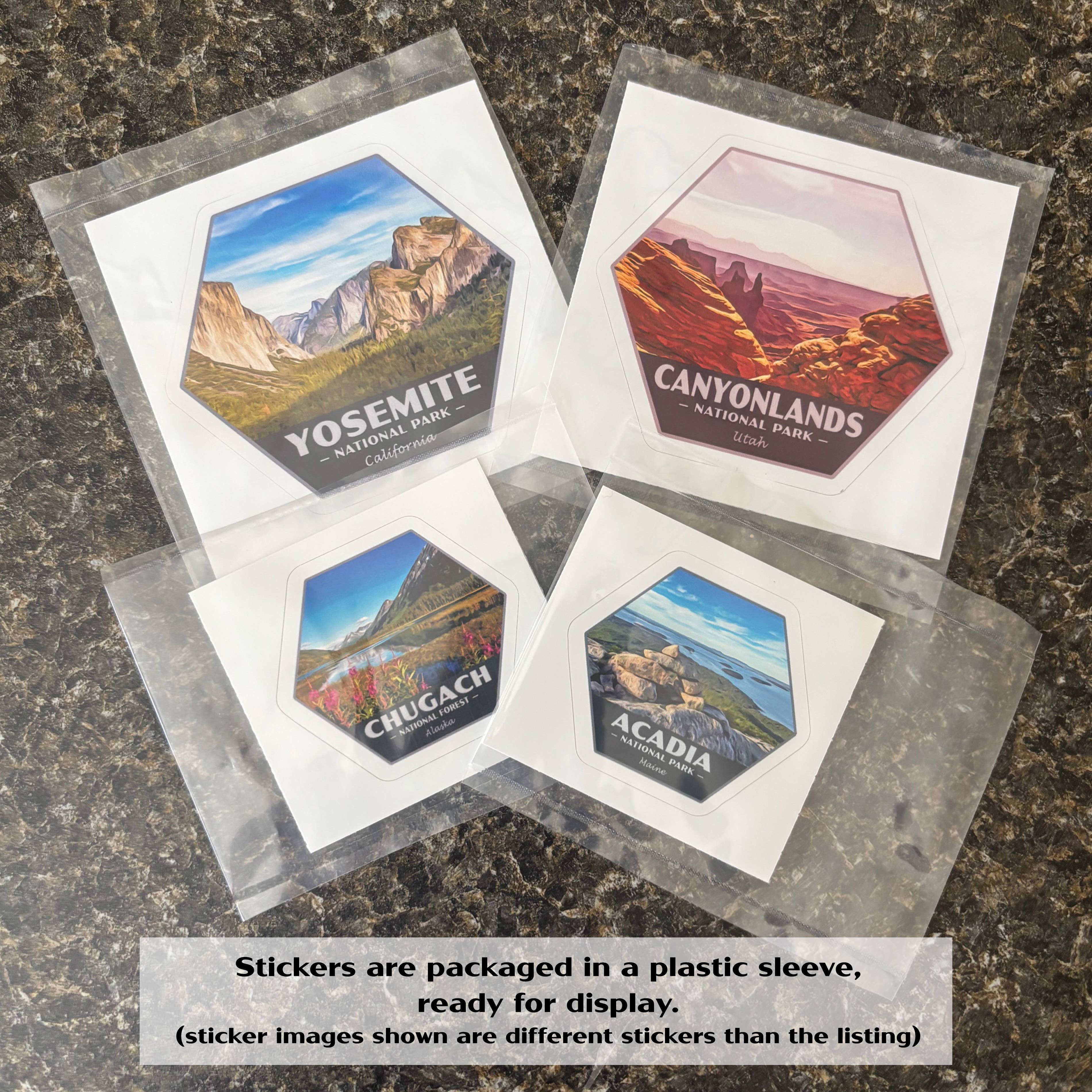 Just Go Travel Studios - Wholesale Sticker - Acadia National Park Sticker (Champlain) - Hex3