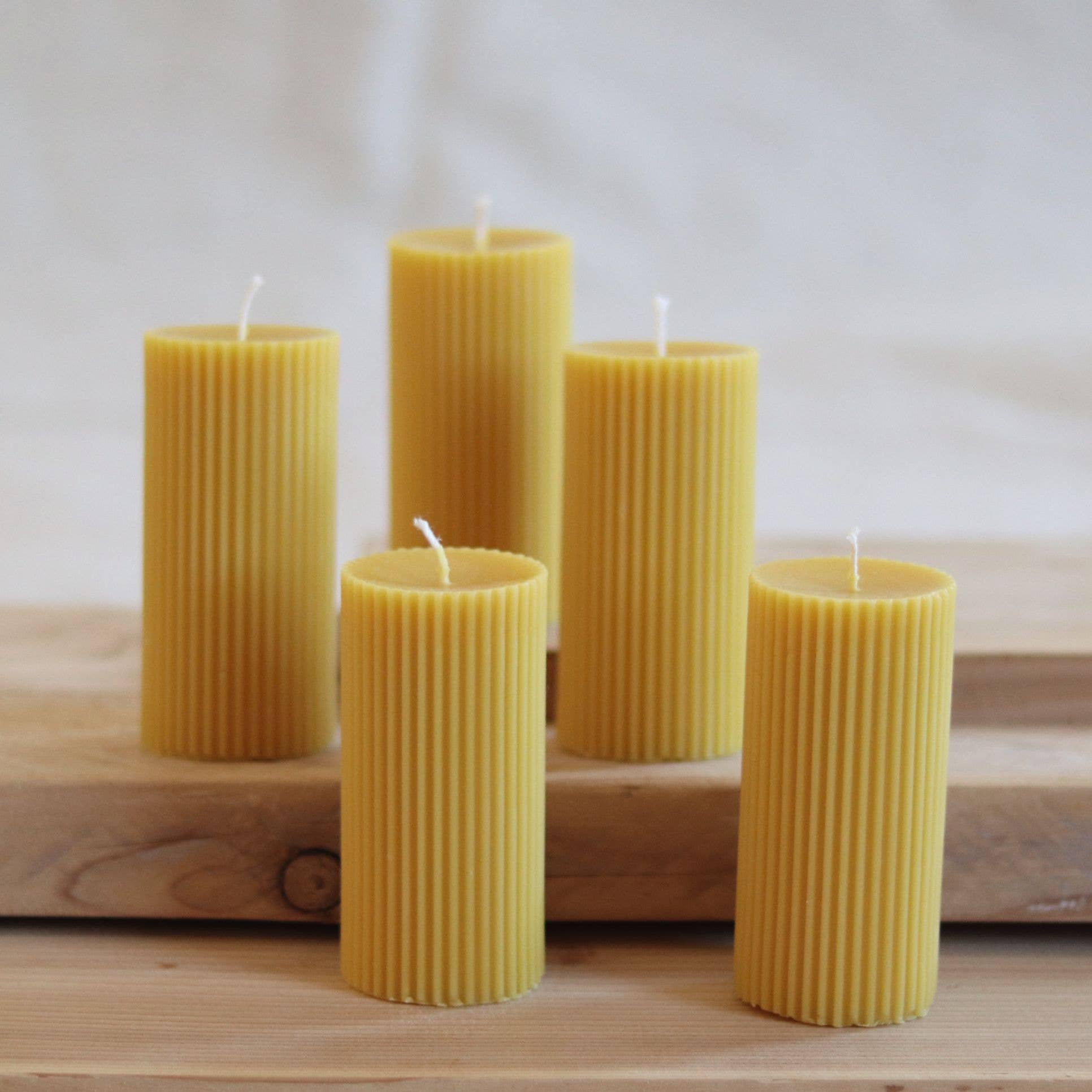 Five Bees Yard – wholesale Pillar candle – Stripped Pillar Candle | Long Burn Candle | Scandinavian1