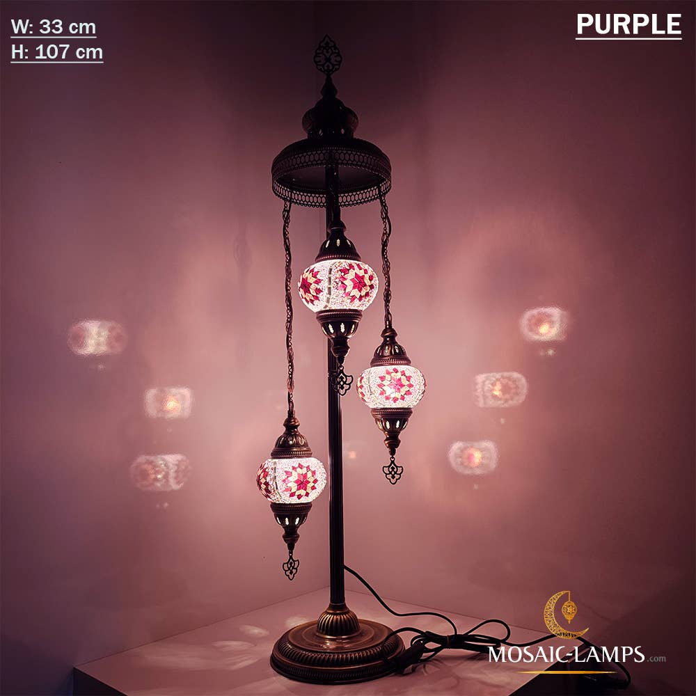 Mosaic Lamps - Wholesale Floor Lamp - 3 Globe Medium Ball Floor Lamps, Turkish Moroccan Ottoman18