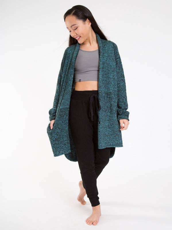 Stella Sweater, Aqua Speckle for wholesale by Sugar And Bruno