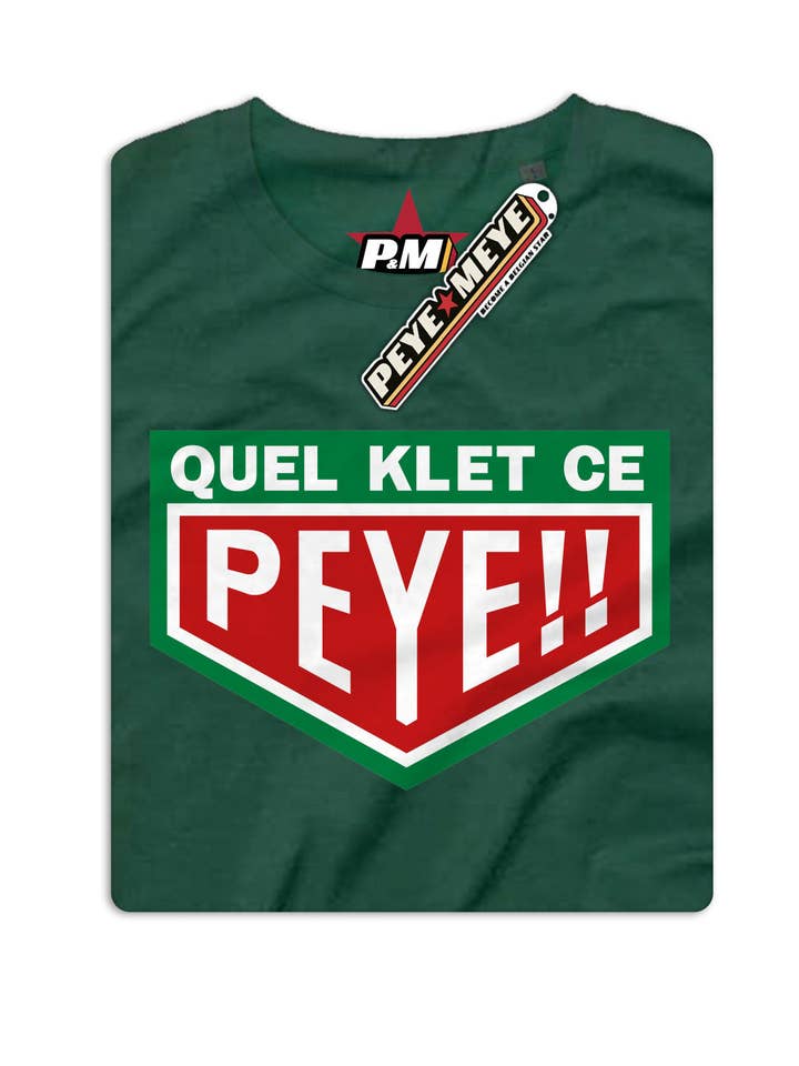 Unisex T-shirt "Wat een Klet die Peye" Groen voor wholesale door Peye et Meye