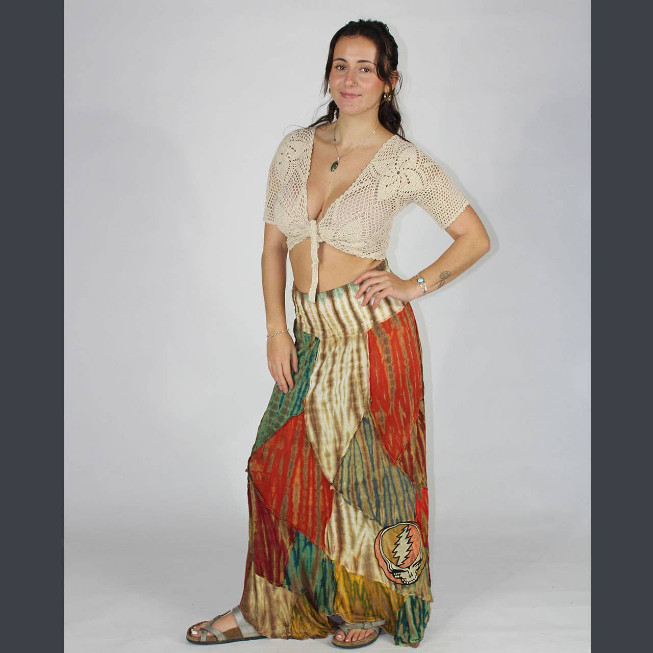 Jayli Clothing - Wholesale Skirt - Women's - Psychedelic Stitch Maxi Skirt1