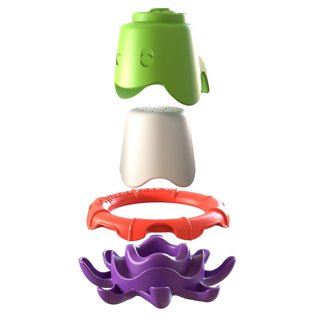 Happy Planet Toys - Wholesale Stacking Rings Game - Baby - Octo-buoy stacking bath cup set2