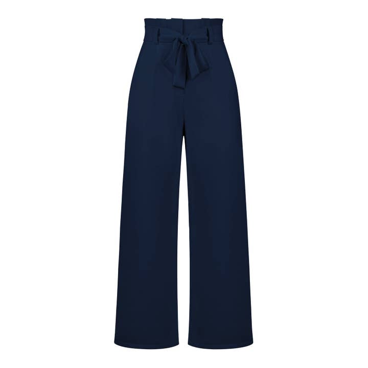 Suhkasana - Wholesale Pants - Women's - Women's Wide-Leg Trousers with Belt Casual Commuter Pants4