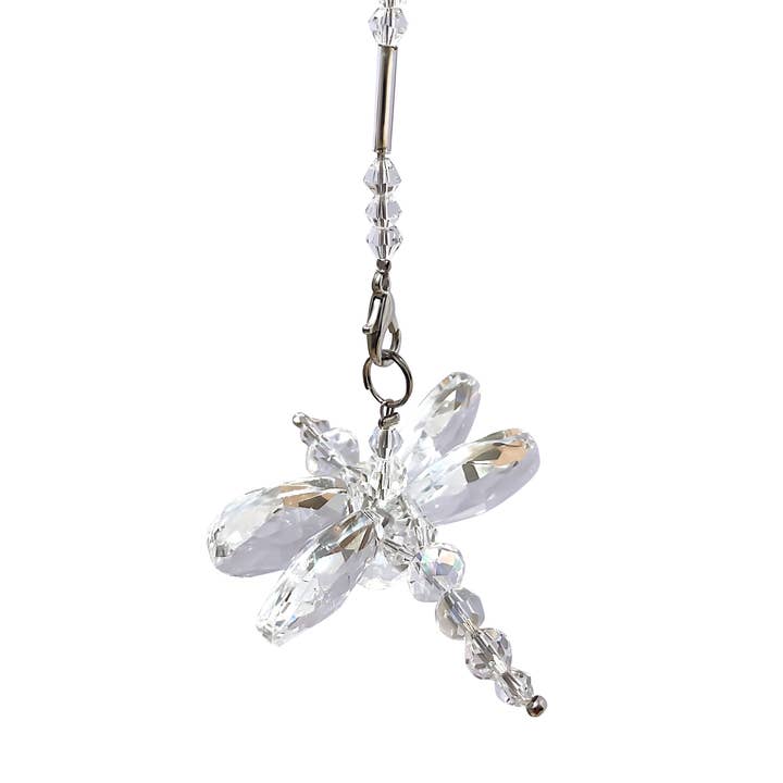 Libélula de Cristal Clara Pequeña, Amuleto para Coche, Atrapasol para venta al por mayor de Crystalize Home