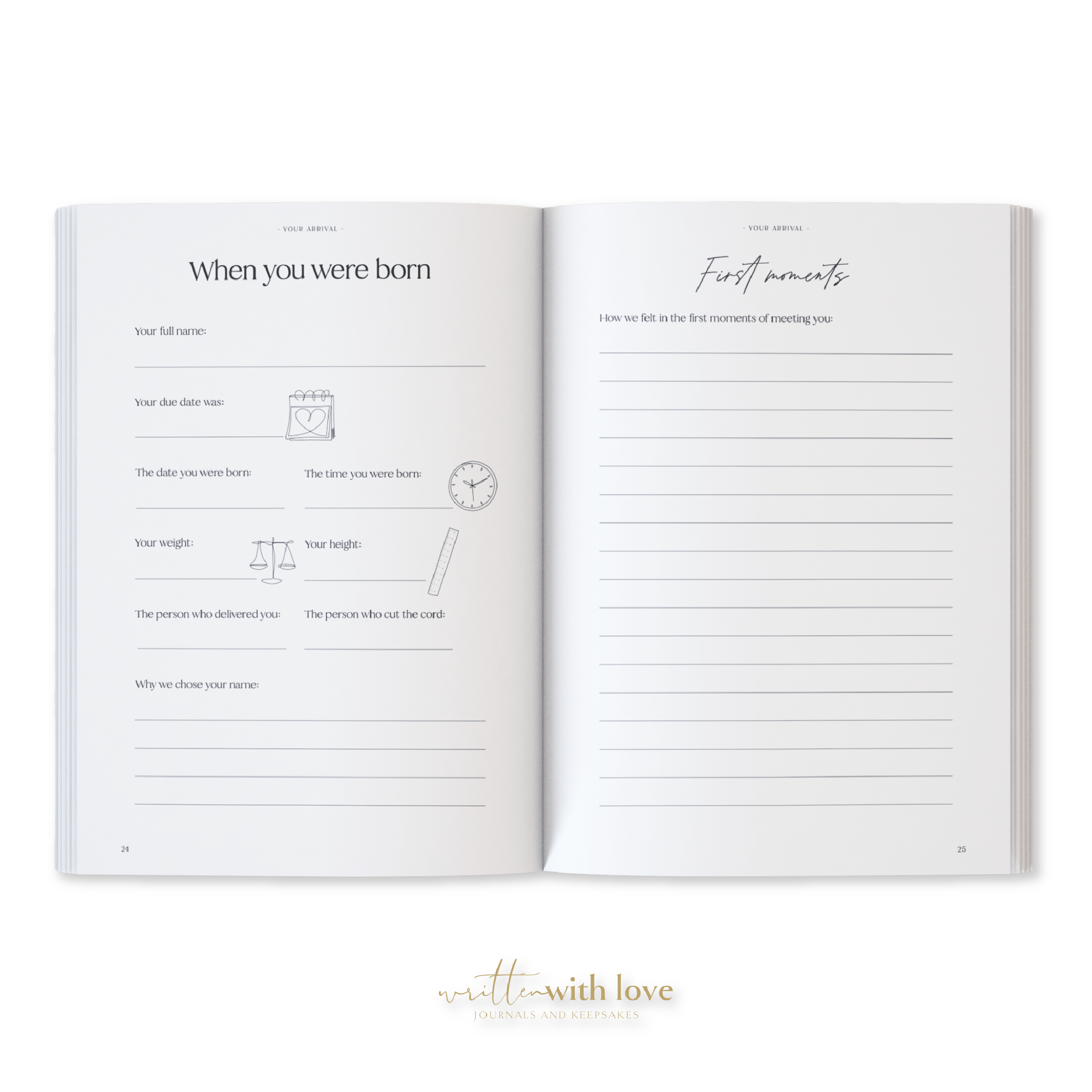 Written With Love - Wholesale Memory Book - Kids & Baby - Baby Memory Book with Keepsake Box - Oatmeal 16