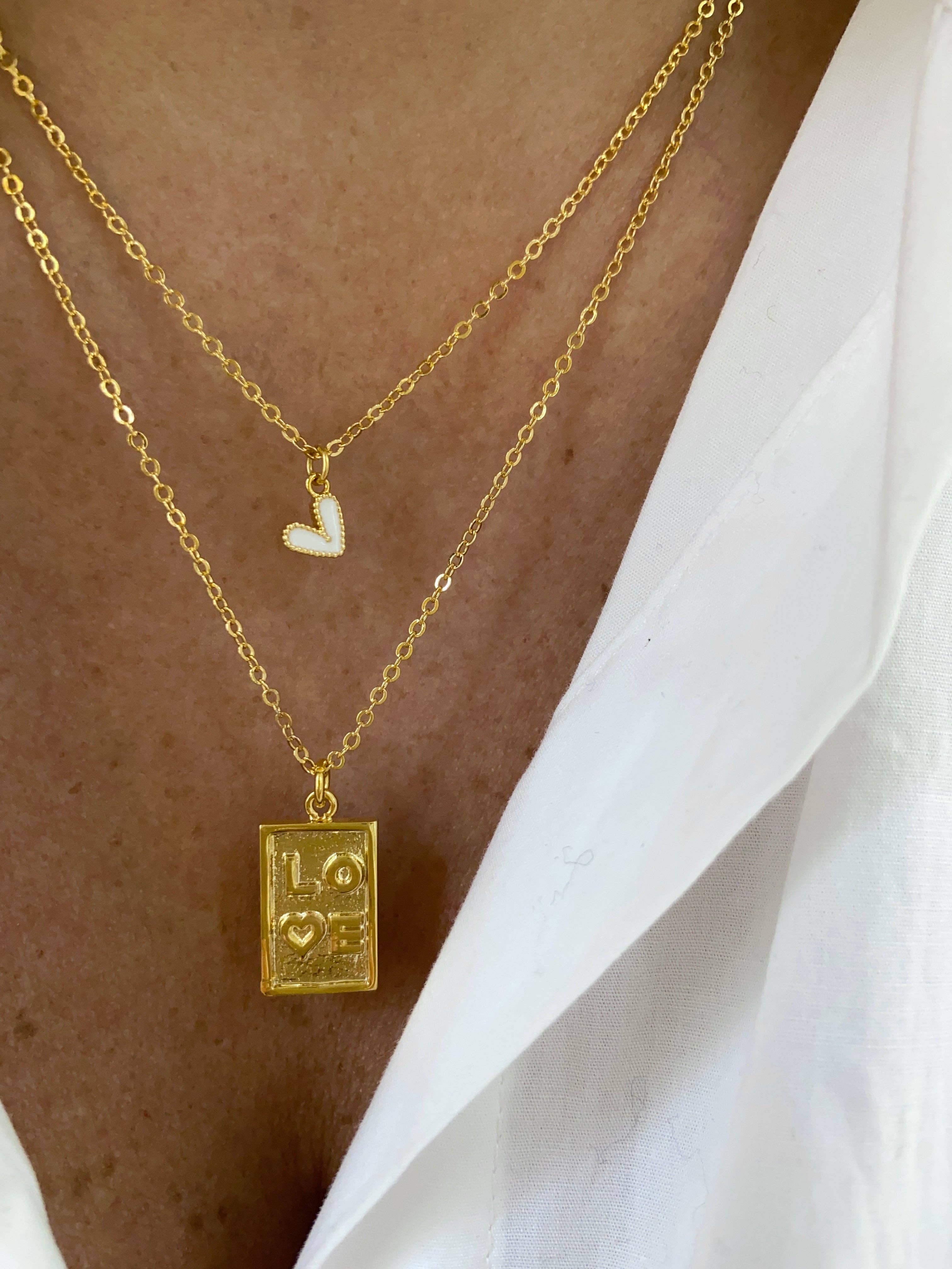 A.B. Paris - Vendita all'ingrosso Collana con ciondolo/pendaglio - Collana mini cuore in ottone placcato oro 24k3