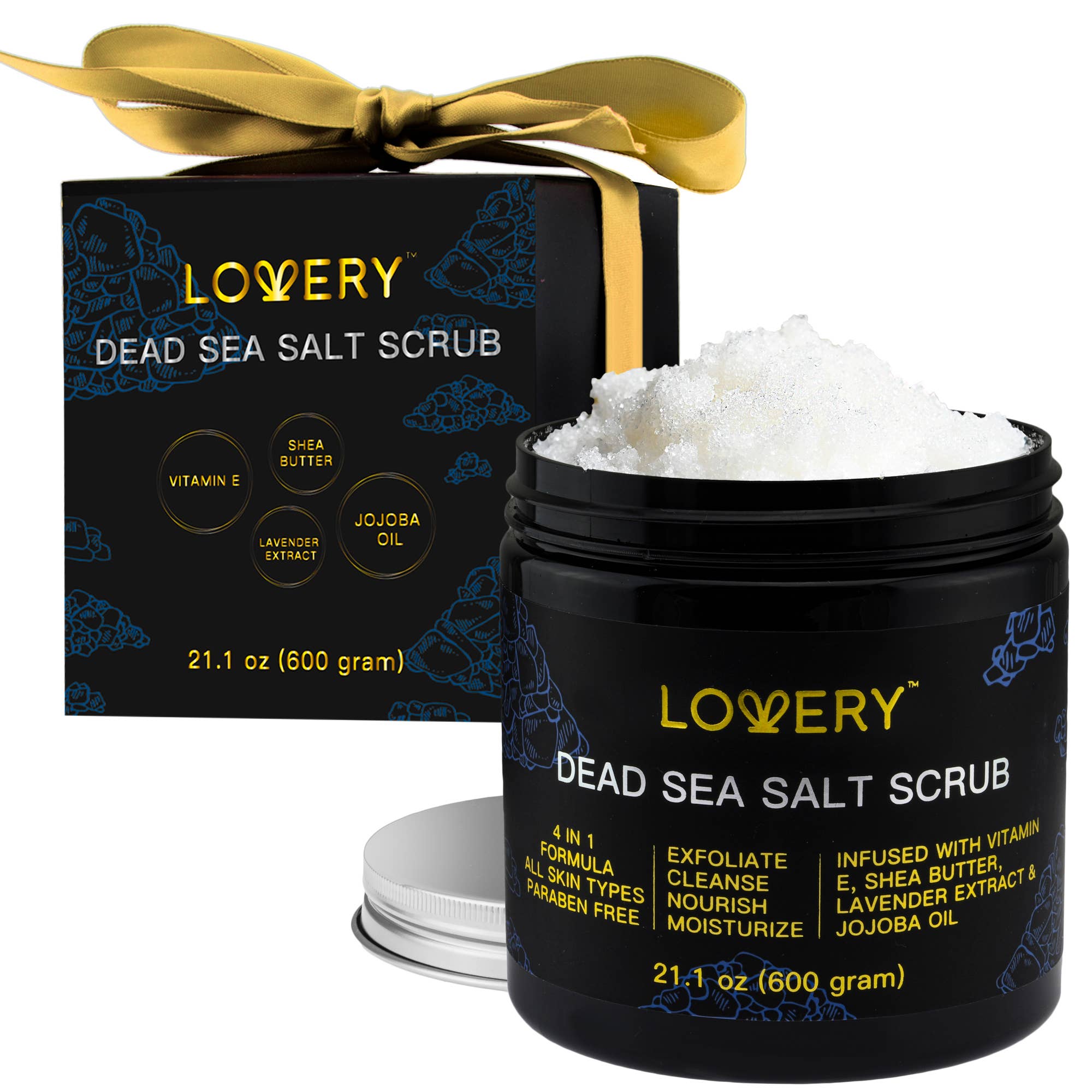 Lovery – wholesale Body scrub/exfoliant – Dead Sea Salt Scrub - 2Pack Handmade Exfoliating Salt Scrub4