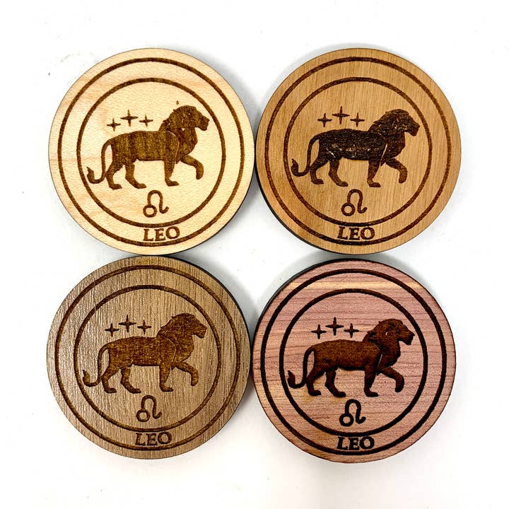 MAGNETS - Astrology Leo Star Sign Wood Fridge Magnet for wholesale by Insert Brand Here Shop