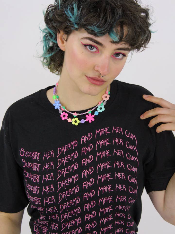support her dreams black t-shirt for wholesale by koukou