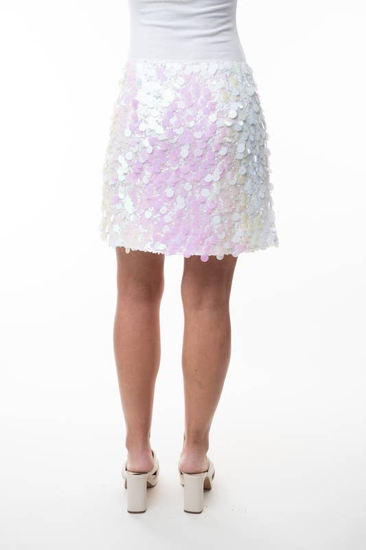 Green S40682 High Waisted Sequin Knit Skirt for wholesale on Faire8