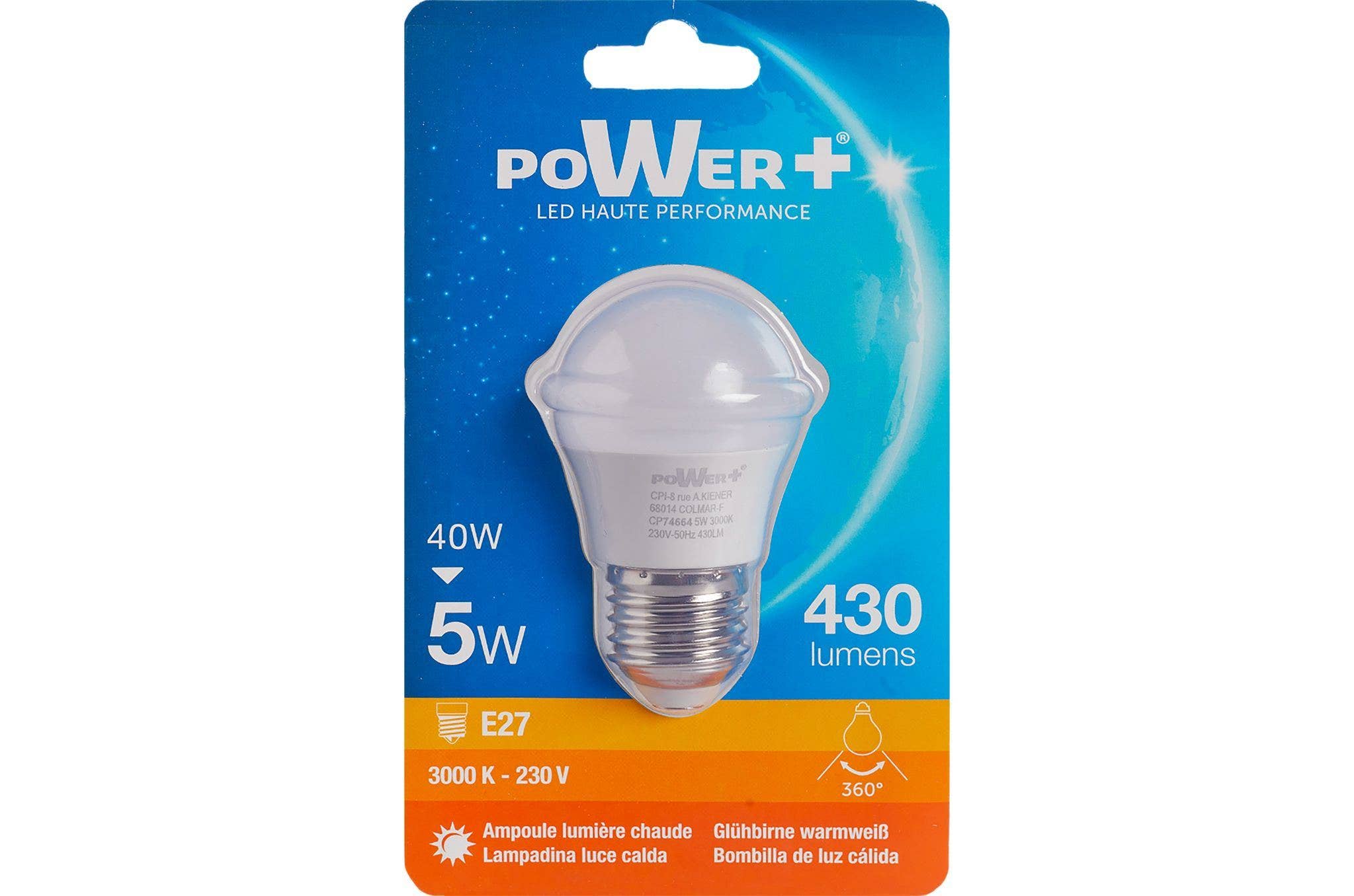 CP INTERNATIONAL - Wholesale Light Bulb/Puck - LED Bulb E27 5W=40W G45 Lic0