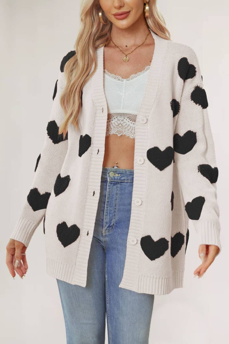 NINEXIS - Wholesale Cardigan - Women's - CWOCAL1826_LONG LOVE BUTTON LONG SLEEVE SWEATER CARDIGAN2