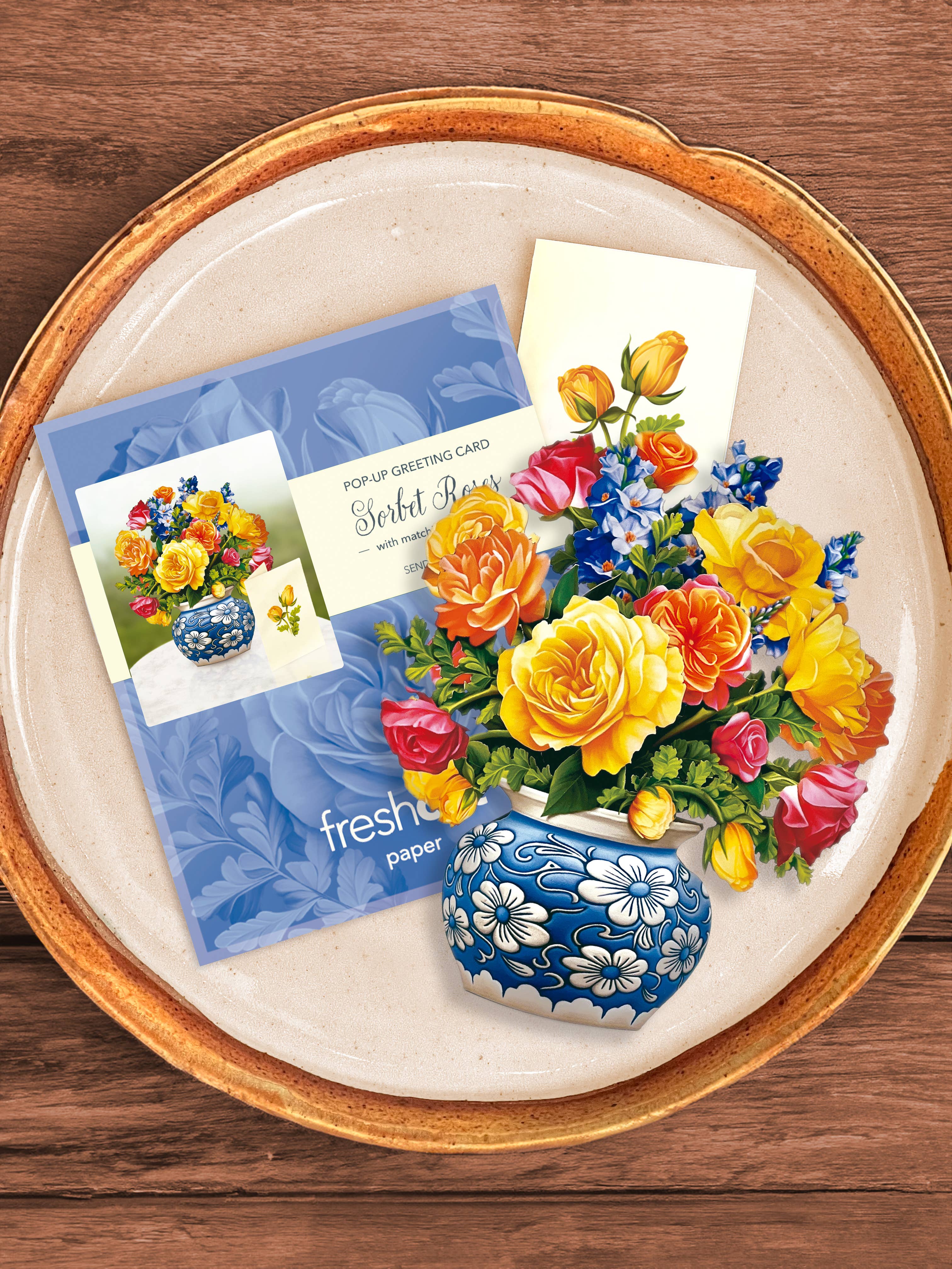 FreshCut Paper LLC - Wholesale Everyday Greeting Card - Mini Sorbet Roses (10 Pop-up Greeting Cards)3