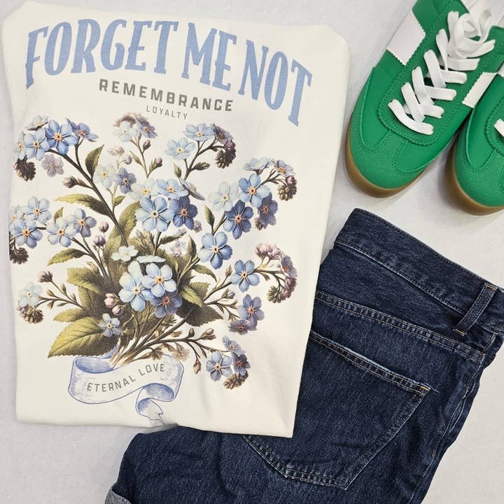 Cotton Muse - Wholesale Screen Printed T-Shirt - Unisex - FORGET ME NOT GRAPHIC TEE4