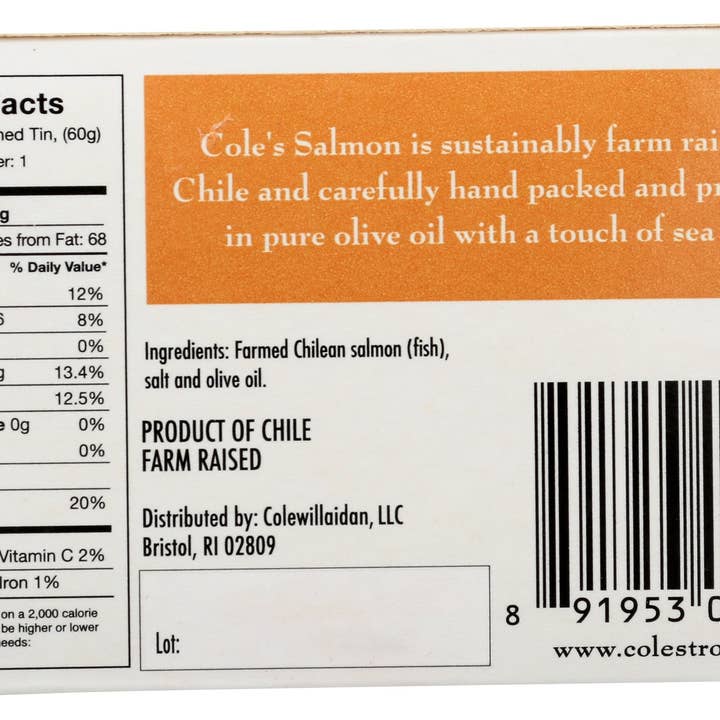 Everyday Supply Co - Wholesale Salt - Coles Salmon Smoked In Olive Oil - Case Of 101