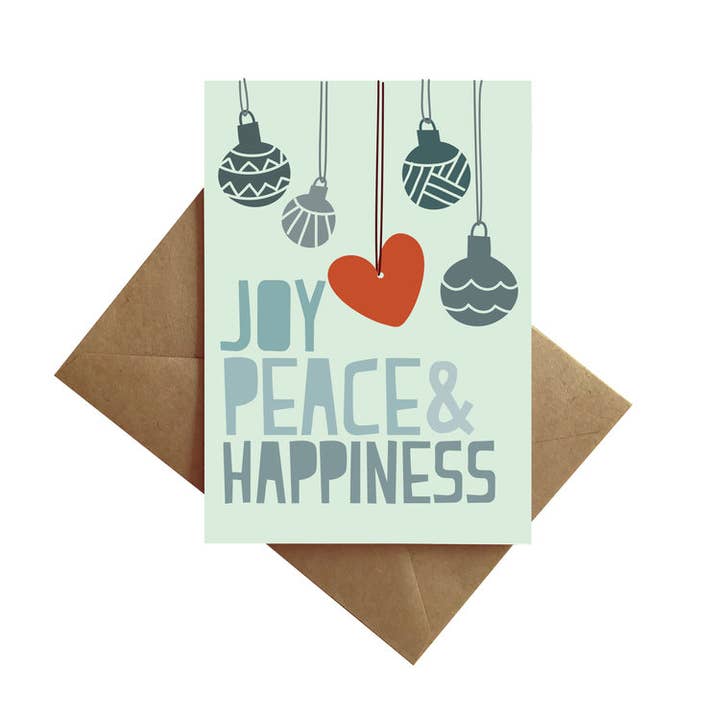 Joy Peace Happiness Card voor wholesale door By Ms James