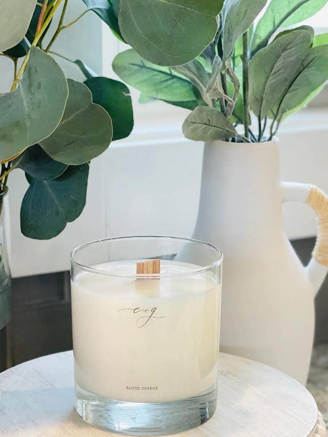 BOUGIE DE SOJA ELLA + GREY COLLECTION À L'ORANGE SANGUINE pour la vente par Love The Ruths