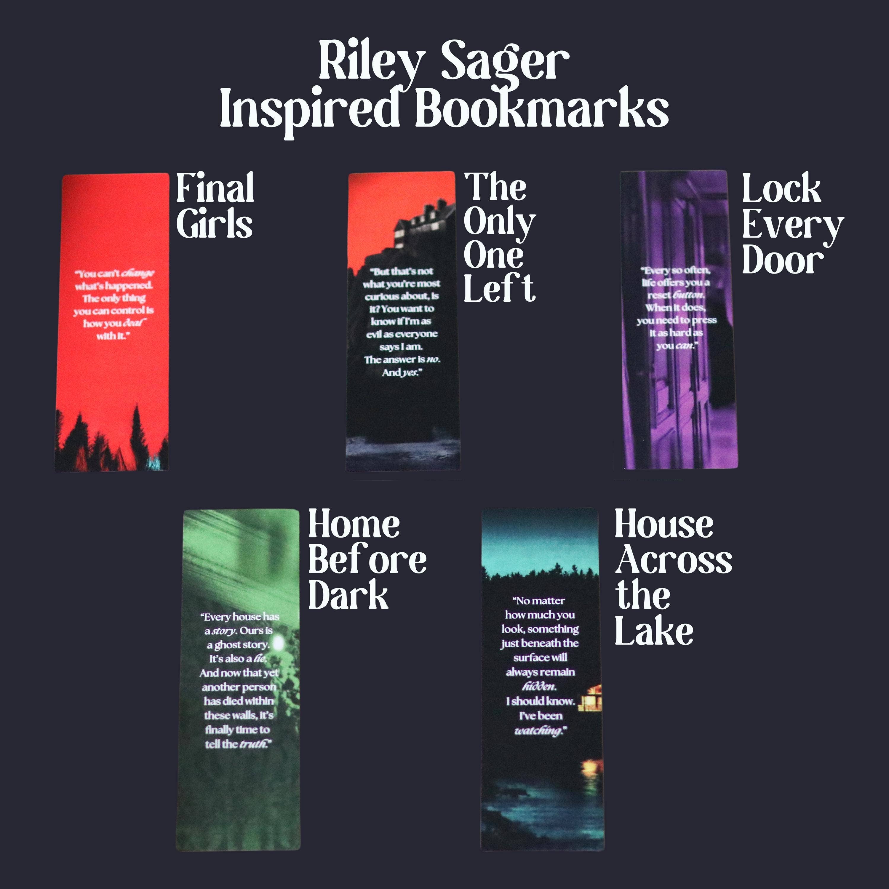 The Sticker Shop – wholesale Bokmärke – Riley Sager-inspirerade bokmärken (set om 5)1