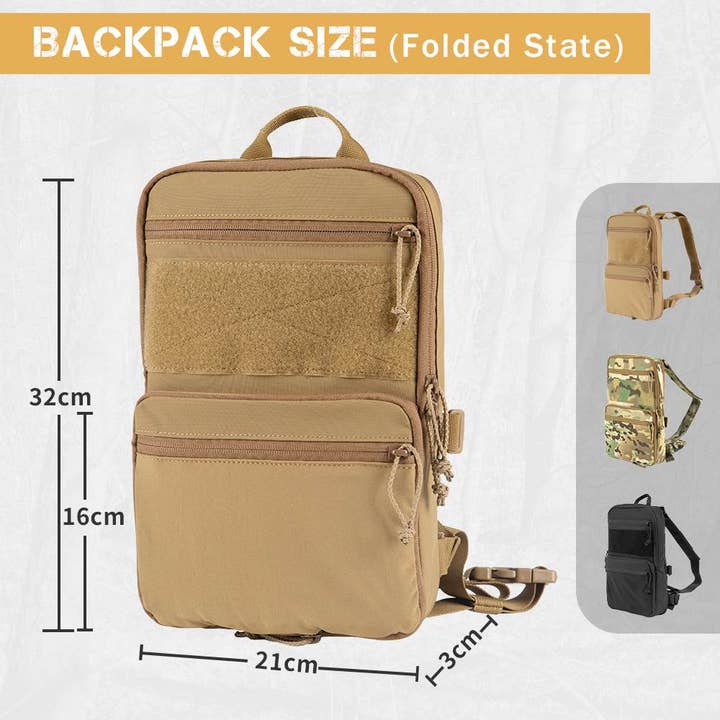 Antarctica Outdoors - Wholesale Backpack - Unisex - Votagoo D3 Flat Pack 2.0 Tactical Expandable Backpack Multi-purposed MOLLE Pack Camo15