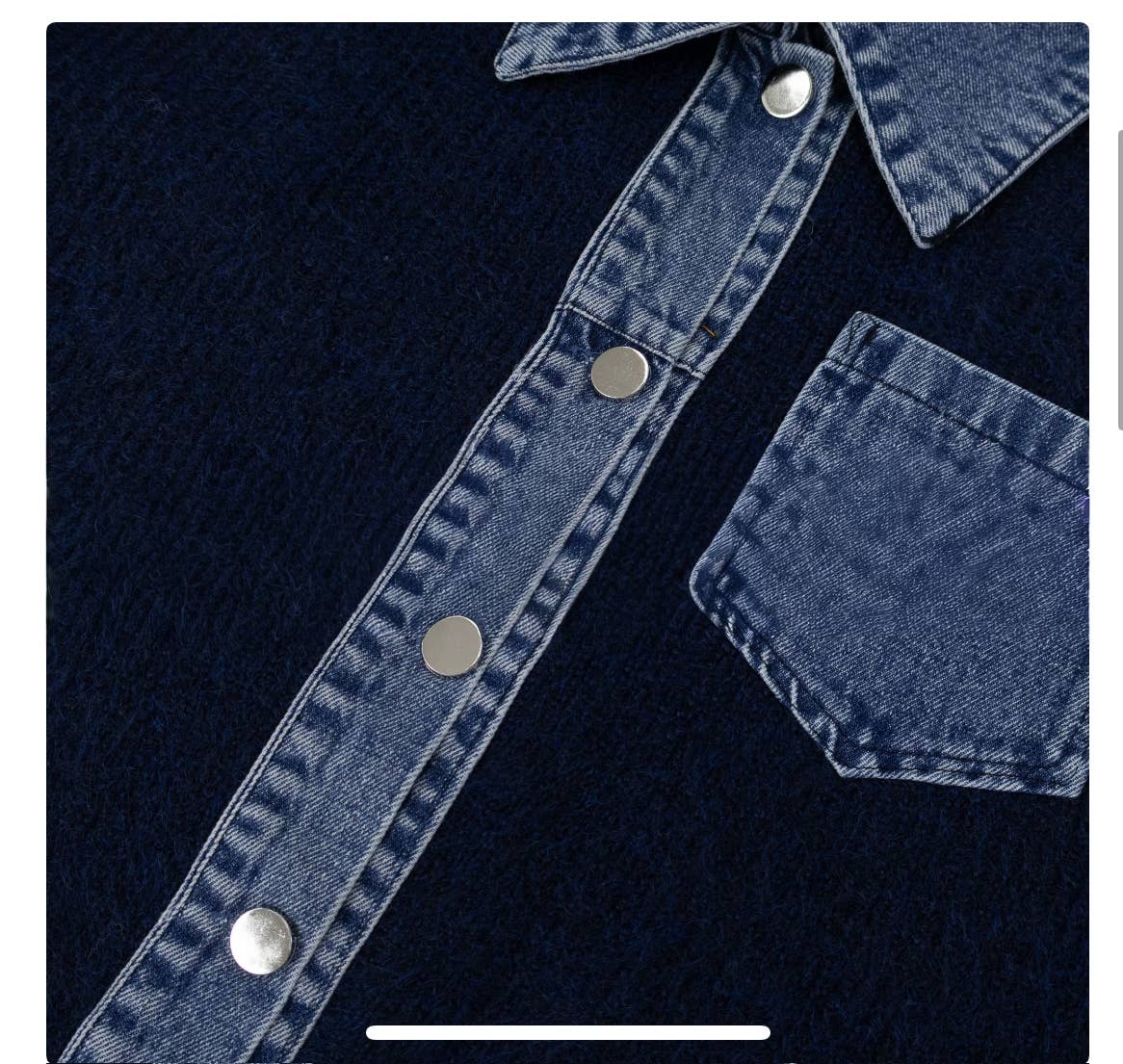 Little Light - Wholesale Jacket - Women's - Denim Layered Pocket Knit Jacket25