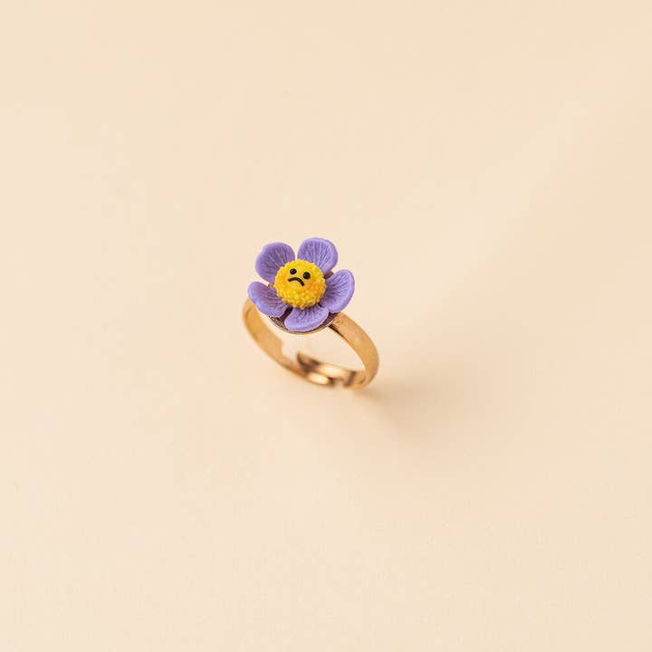 Adjustable Sad Flower Ring for wholesale by Lulou Bijoux
