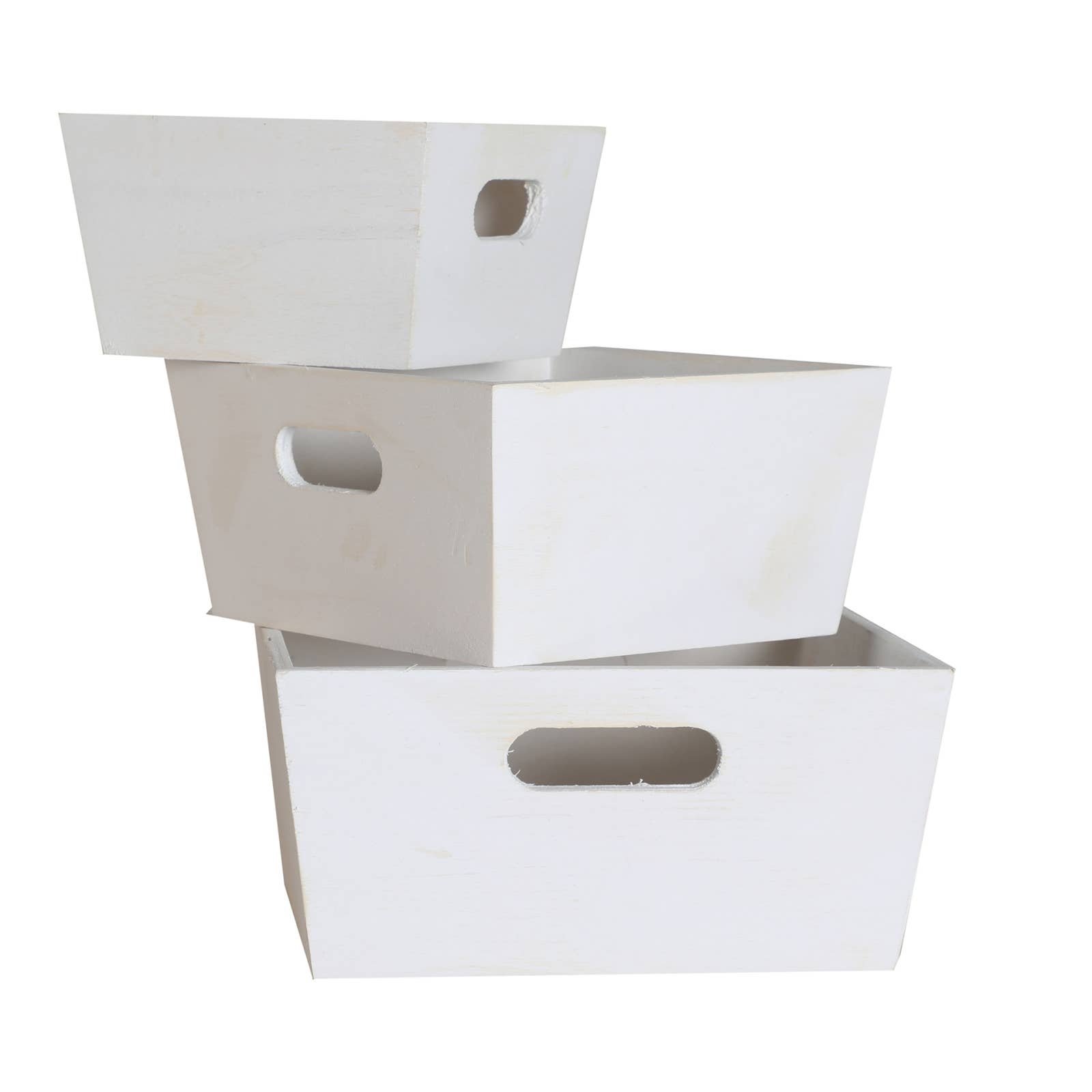 B&B - Wholesale Decorative Box - Box J/3, Made of Poplar Wood, in Cream Color, 23X23X11cm0