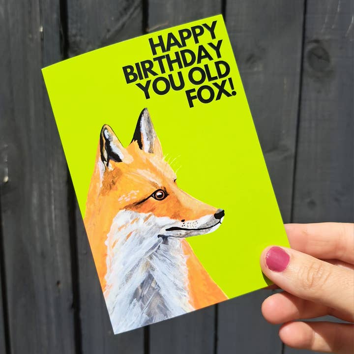 Liv Blandford Art - Wholesale Birthday Card - Happy Birthday You Old Fox! Birthday Card