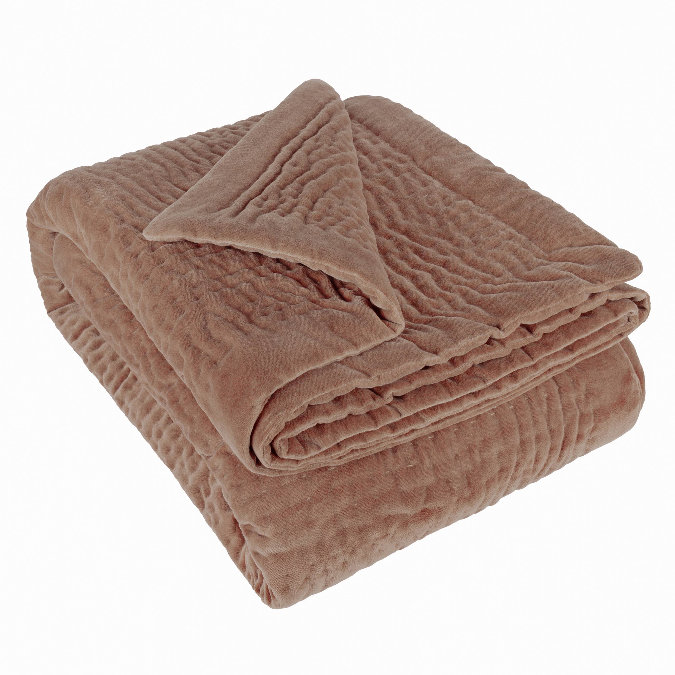 Haze Velvet Quilted Throw Coral for wholesale on Faire3