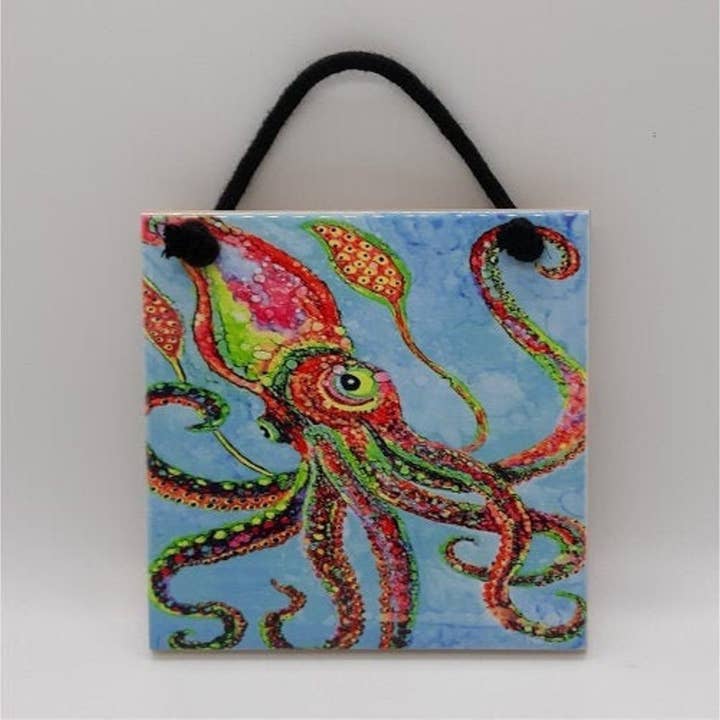 Carreaux Céramique Squid pour la vente par Florida Vibes Art / Mungo Key Designs