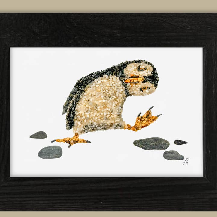 Pip the Puffin | 5x7 Framed Print for wholesale by Coastal art co.