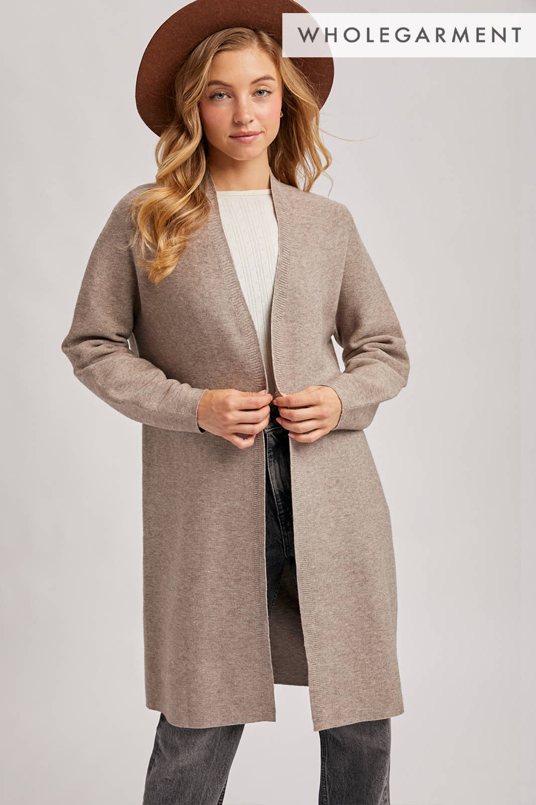 Bluivy - Wholesale Cardigan - Women's - WHOLEGARMENT OPEN FRONT KNIT SWEATER CARDIGAN10