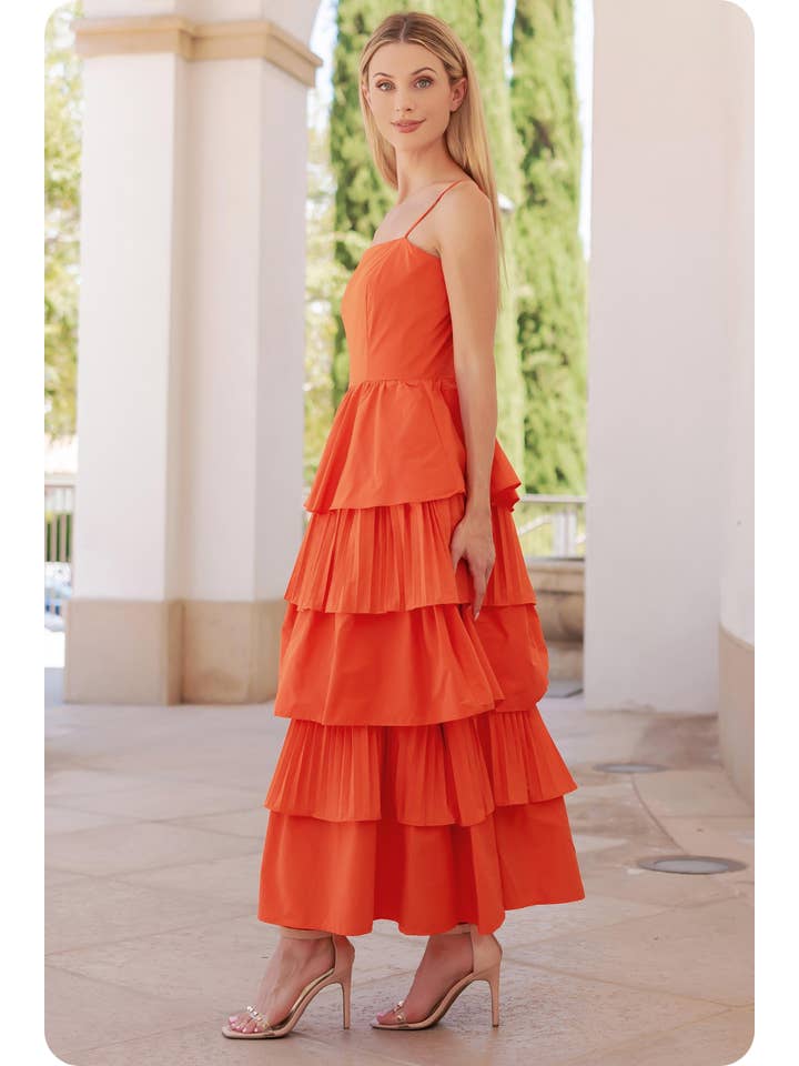 Strut & Bolt - Vendita all'ingrosso Vestito - Donna - Maxi abito in popeline a strati con pieghe miste11