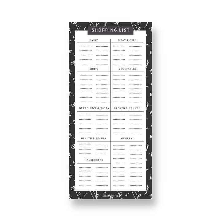 Devine Shopping List Notepad for wholesale by Aire Avenue