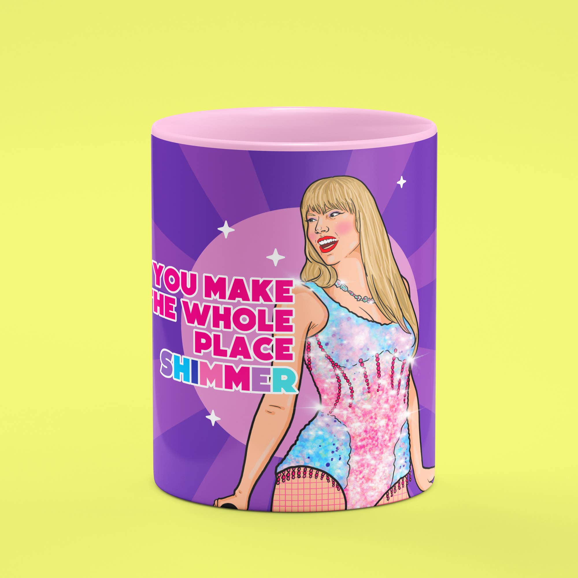 Studio Soph (We Pay Your Import Fees - We Ship DDP) - Wholesale Coffee Mug - Shimmer Taylor Swift Pink Mug 2