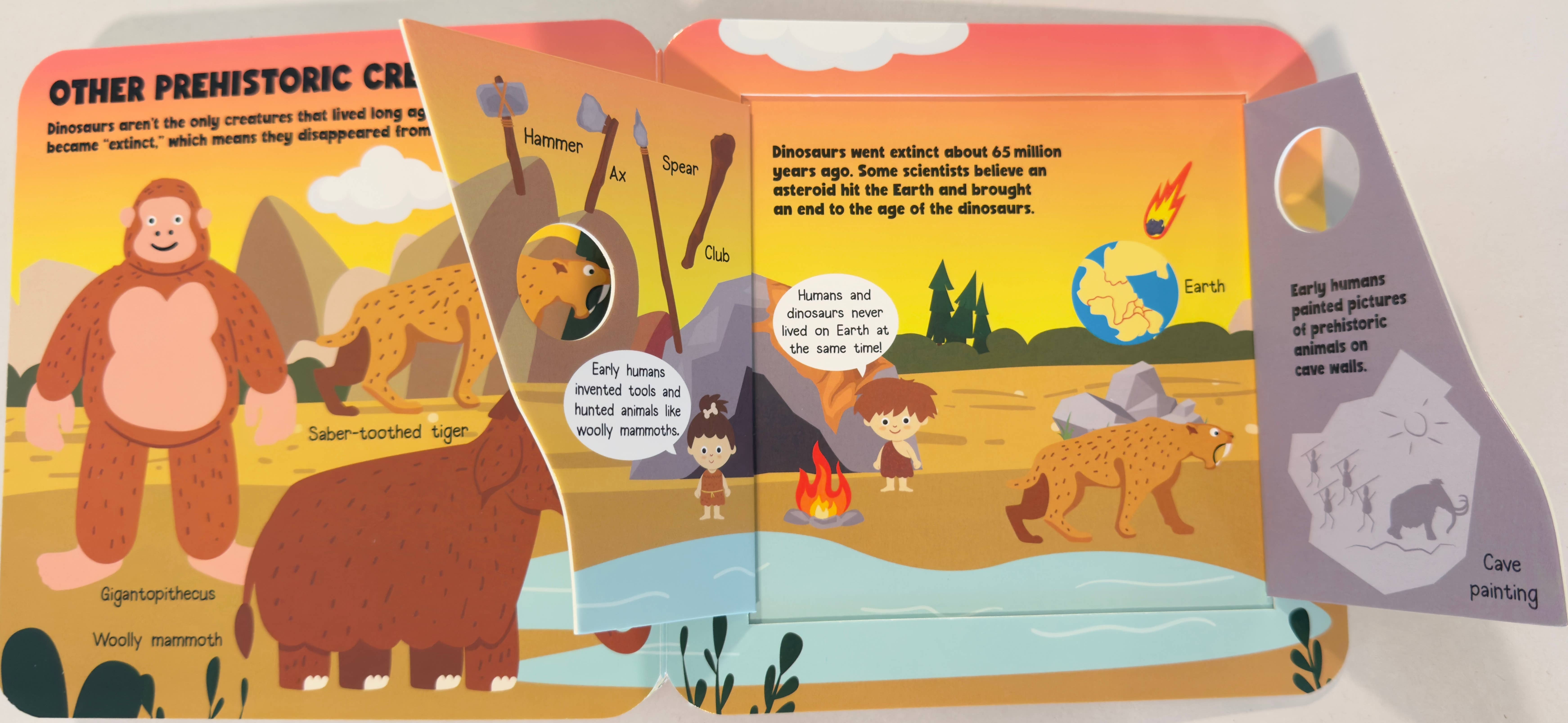 Taffy Tales Inc. - Vente Livre pour bébés et tout-petits (jusqu'à 2 ans) - Dinosaures Flaps Amusants (un livre cartonné à rabats épais)6