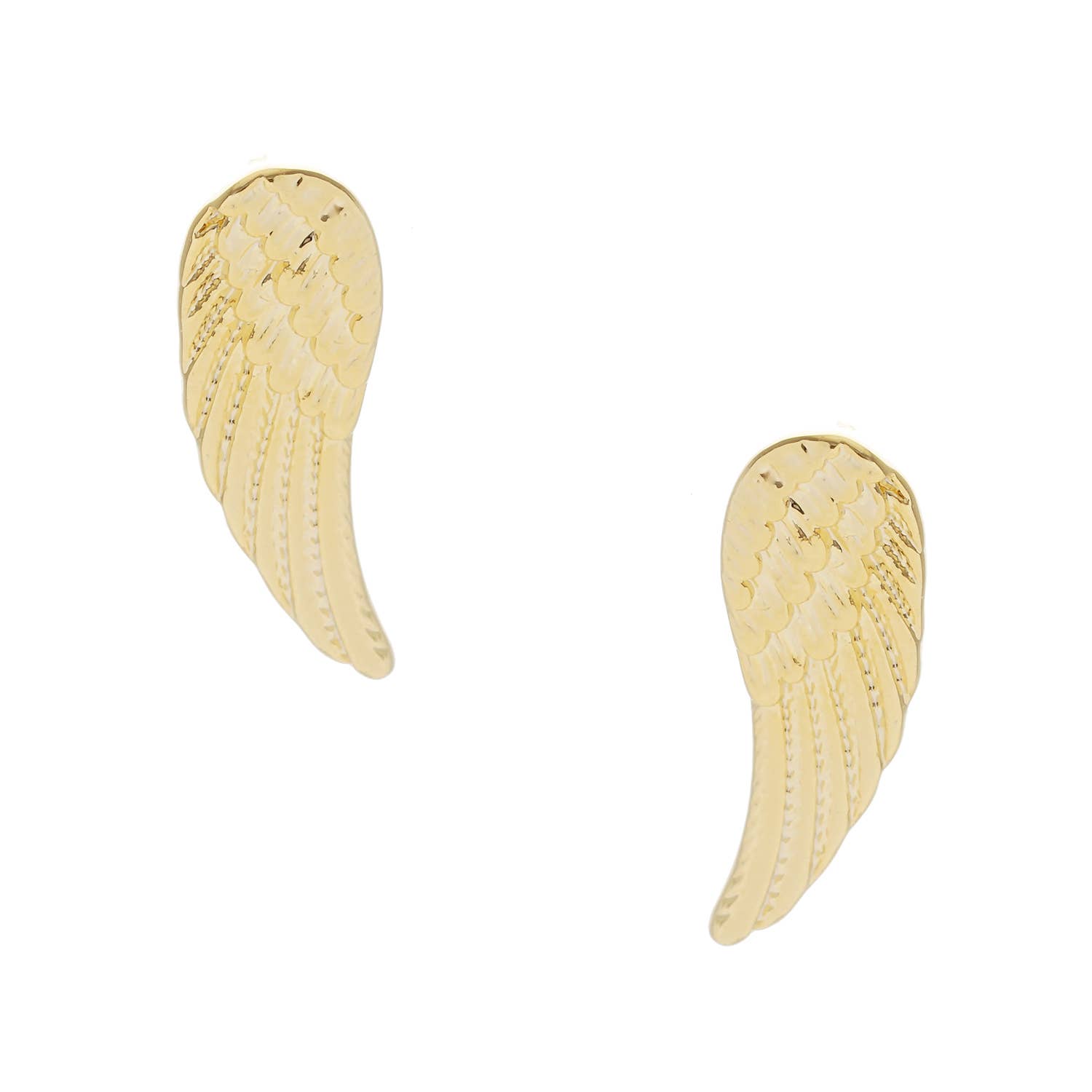 Fashion City - Wholesale Stud/Post Earrings - Gold Dipped Wings Post Earrings0