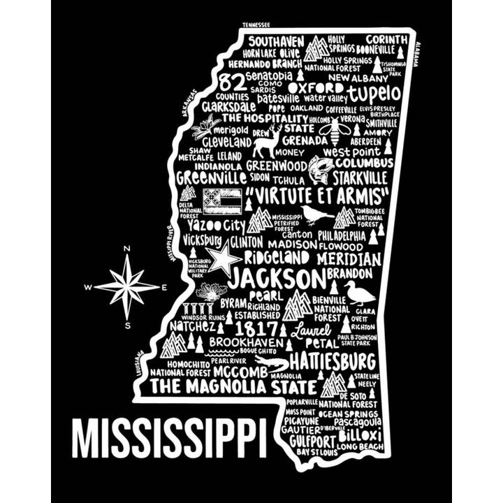 Mississippi Carte Noir pour la vente par Whereabouts Shop