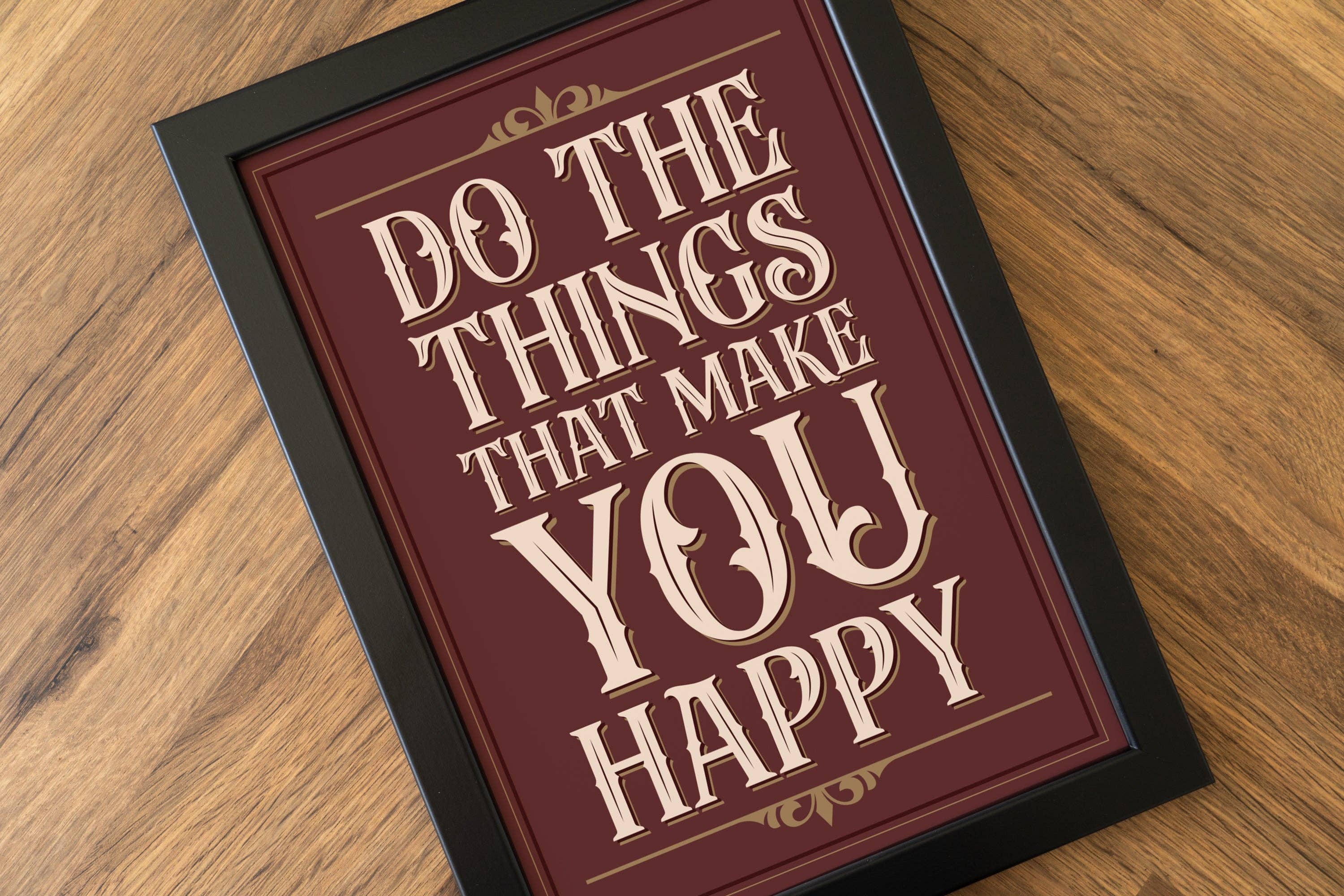 Hayley Jade Design Studio - Wholesale Art Print - What Makes You Happy Vintage Typography Print5