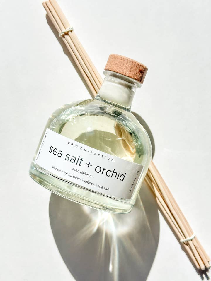 Diffuseur à roseaux Sel Marin + Orchidée pour la vente par yam collective