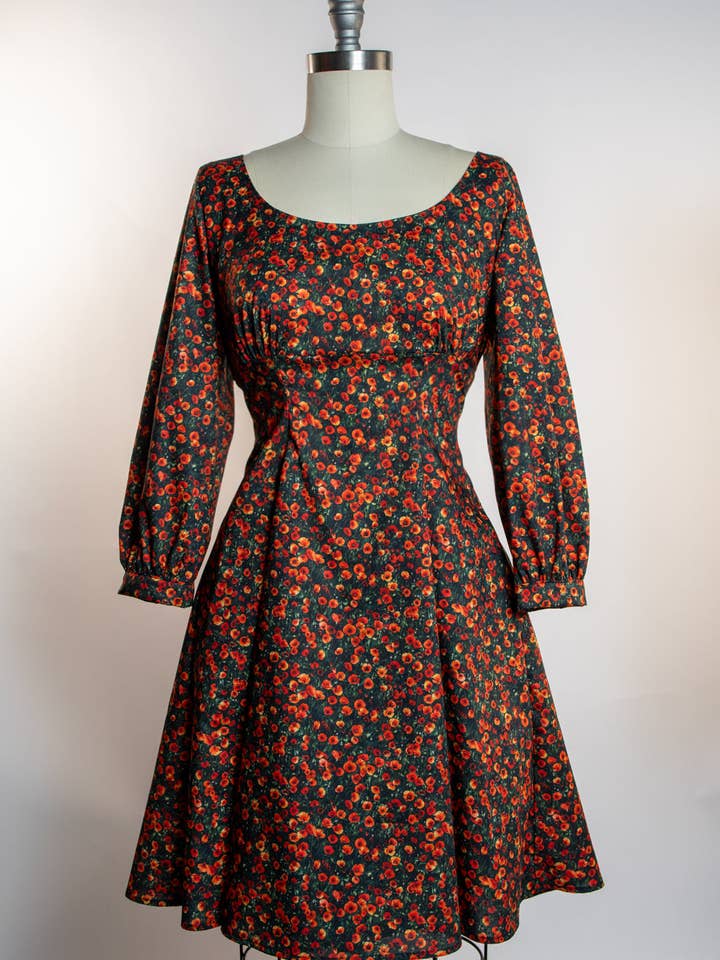 Jenni Dress- Poppies for wholesale by Heart of Haute