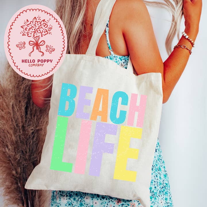 Strandliv Trendy Neon Lærredstaske for engroshandel hos Hello Poppy Company